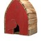 Set of 2 8.5"H Unique Arched Roof Barn Distressed Solid Wood Decorative Outdoor Garden Birdhouse